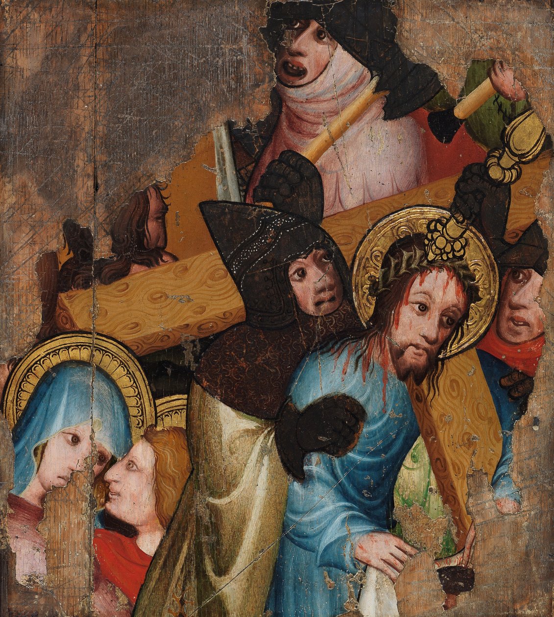 Krisztus keresztet hordozó, 1400-25 körül (tempera és aranylevél a panelen) alkotó: English School