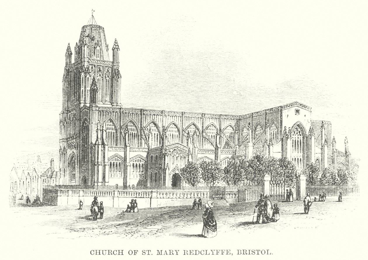 St Mary Redclyffe templom, Bristol (metszet) alkotó: English School