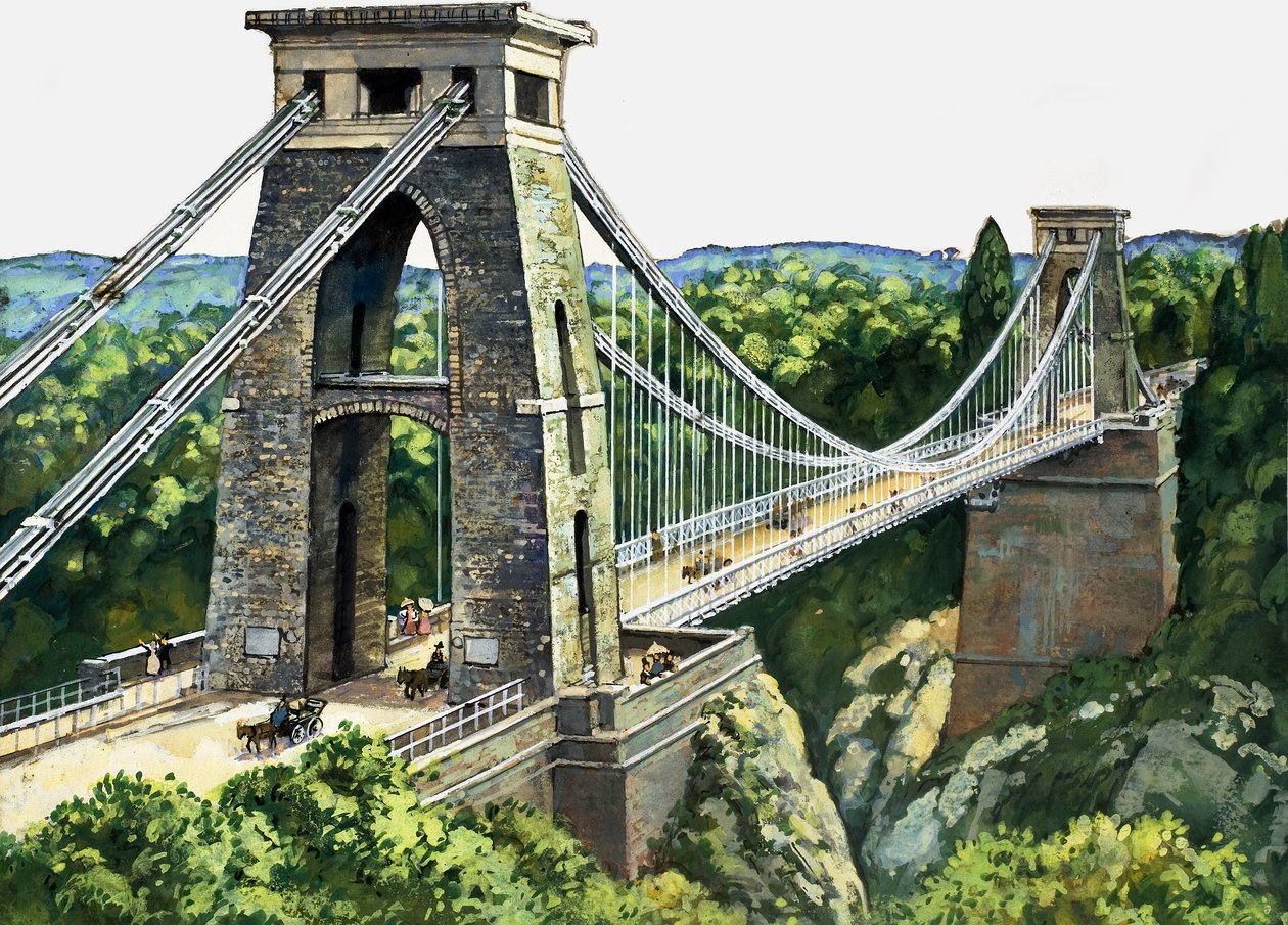 Clifton Suspension Bridge (gouache, papír) alkotó: English School