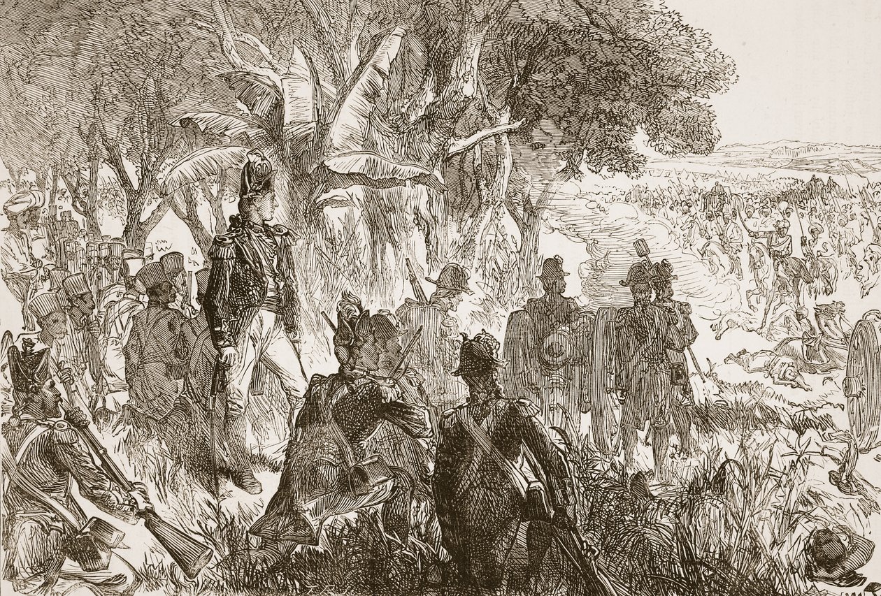 Clive a Plassey-nél, illusztráció a Cassells Illustrated History of India-ból, James Grant, pub. 1879 alkotó: English School