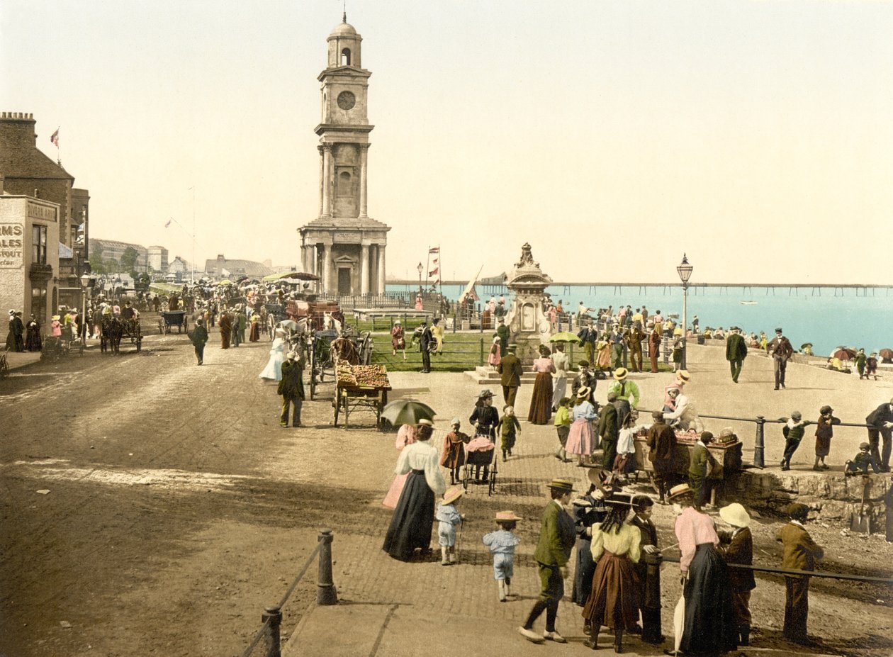 Óratorony, Herne Bay (kézzel színezett fotó) alkotó: English School