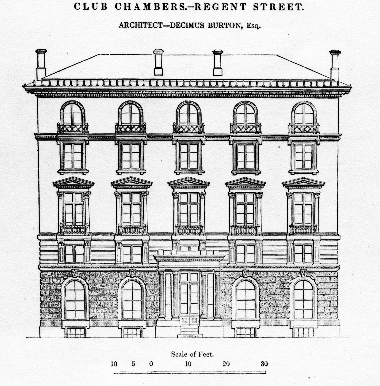 Club Chambers, Regent Street, 1839 alkotó: English School