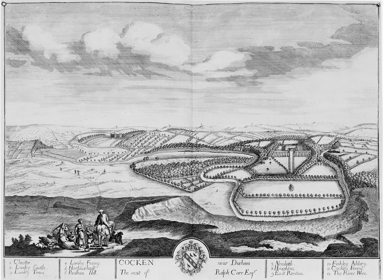 Cocken Durham közelében, 1710 körül (rézkarc) alkotó: English School