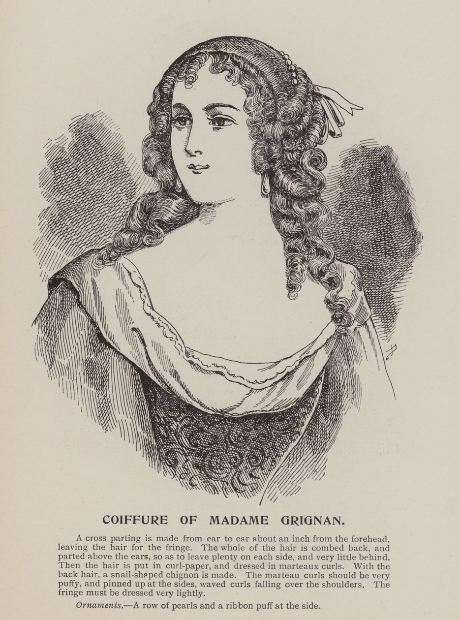 Madame Grignan frizurája (metszet) alkotó: English School