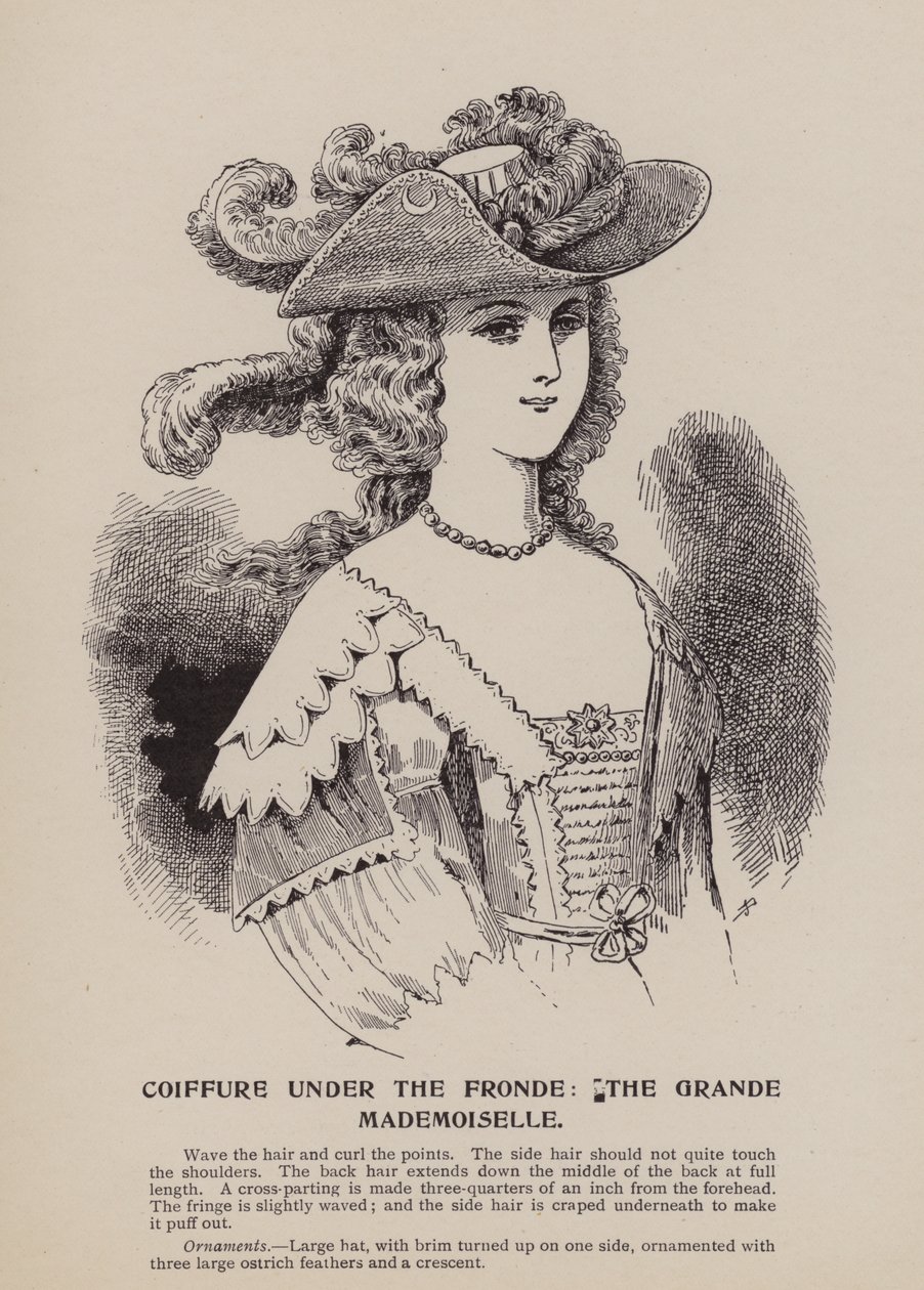 A Fronde alatti frizura, a Grande Mademoiselle (metszet) alkotó: English School
