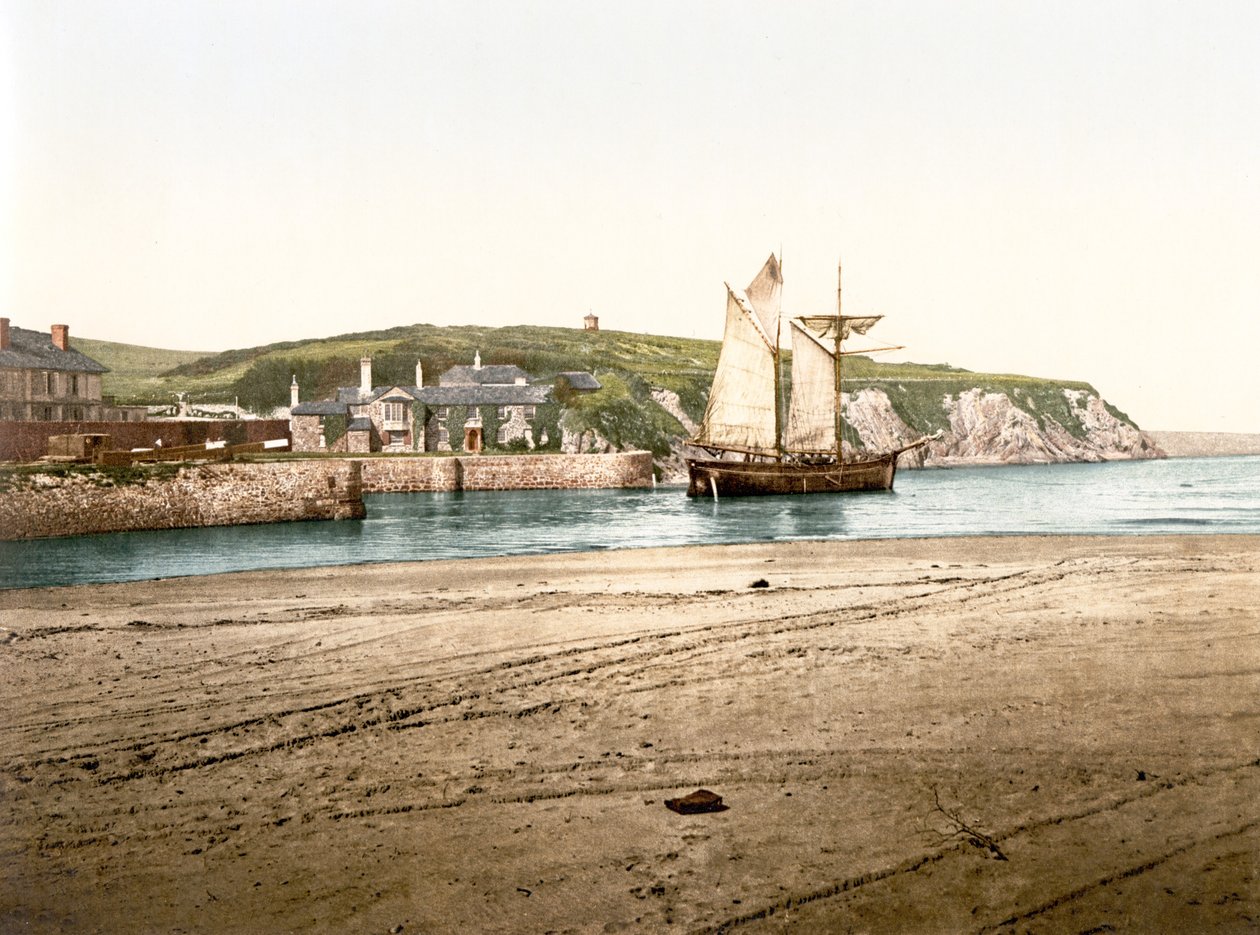 Compass Point, Bude (kézzel színezett fotó) alkotó: English School
