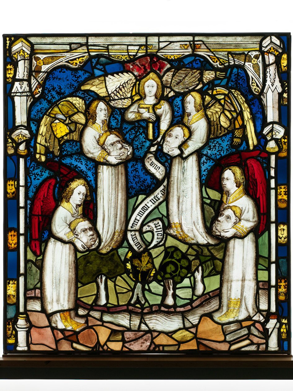 Megőrzött tabló a York Minster-i Great East Window-ból: „Az angyalok a szelekkel és a pecséttel” alkotó: English School
