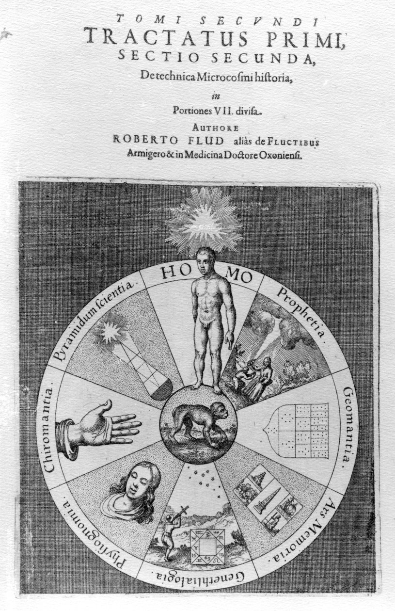 A kozmosz építése Robert Fludd „Utriusque Cosmi Historia” című művéből, 1619 alkotó: English School