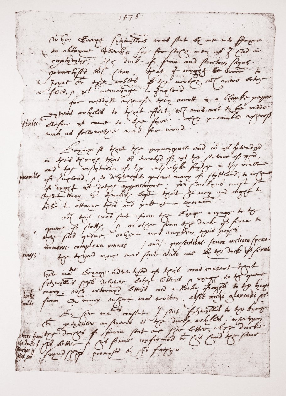 John Hawkins Spanyolországgal való kapcsolatairól szóló holográfos feljegyzés másolata, 1576 alkotó: English School