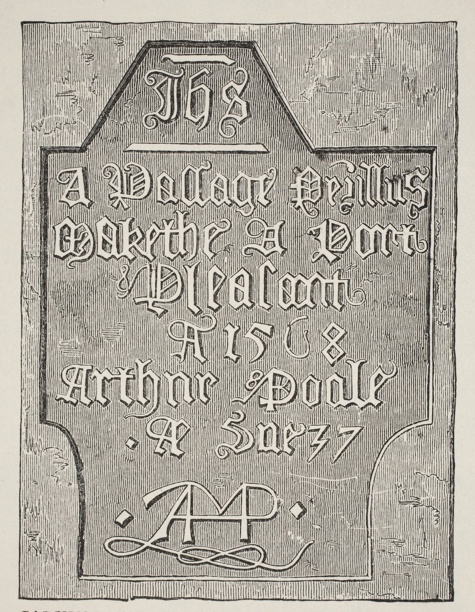 Arthur Poole faragványának másolata a toronyban lévő börtöncellája falán, 1568 alkotó: English School