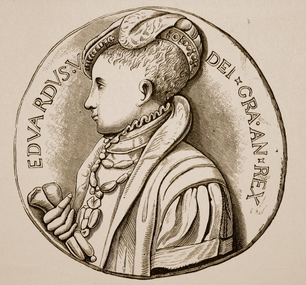 VI. Edward koronázási érme (szépia fotó) alkotó: English School