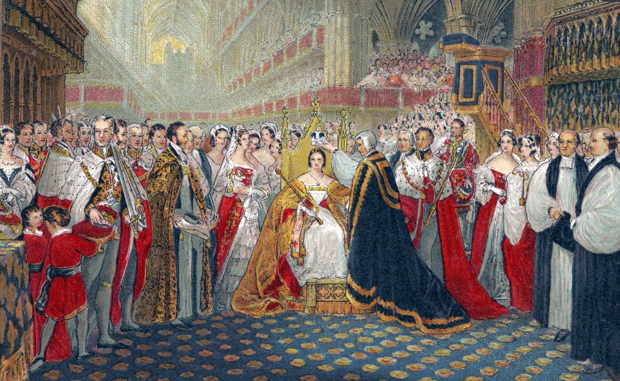 Viktória királynő koronázása 1837-ben (nyomtatás) alkotó: English School