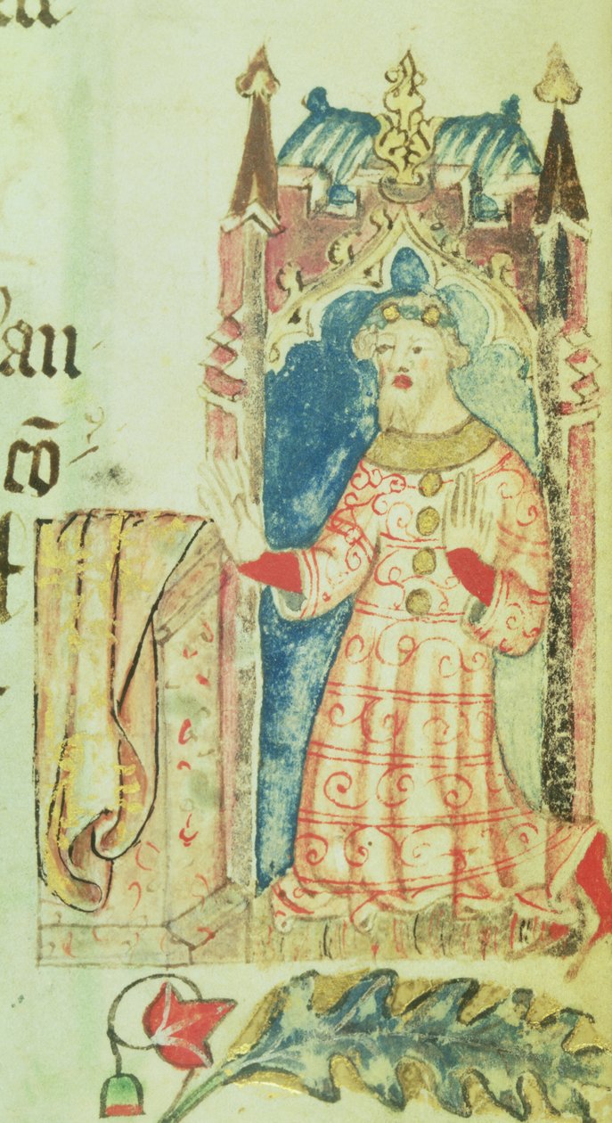Cott Nero D VII f.7 Gaunt János, Lancaster hercegének portréja, a Szent Alban apátság jótevői könyvéből, 1380 körül (vellum) alkotó: English School