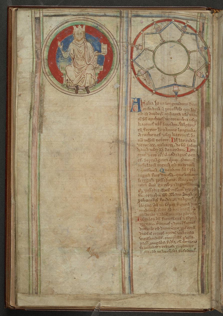 Pamut MS Claudius D VI, f.5v f. 5v: Az angolszász heptarchia hét királyságának leírása, 1255-59 körül (vellum) alkotó: English School