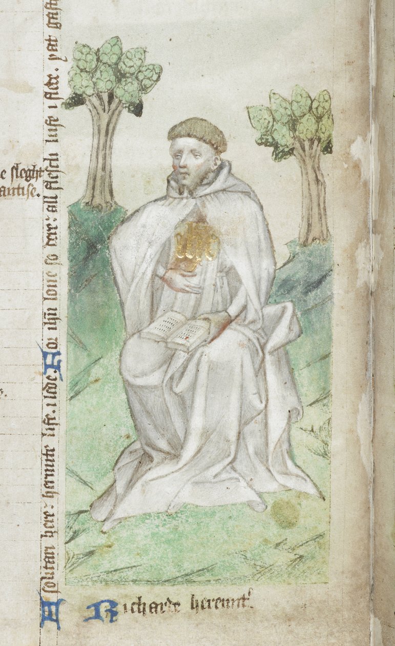 Cotton MS Faustina B.VI (2) f008v, Richard Rolle of Hampole, részlet (vellum) alkotó: English School