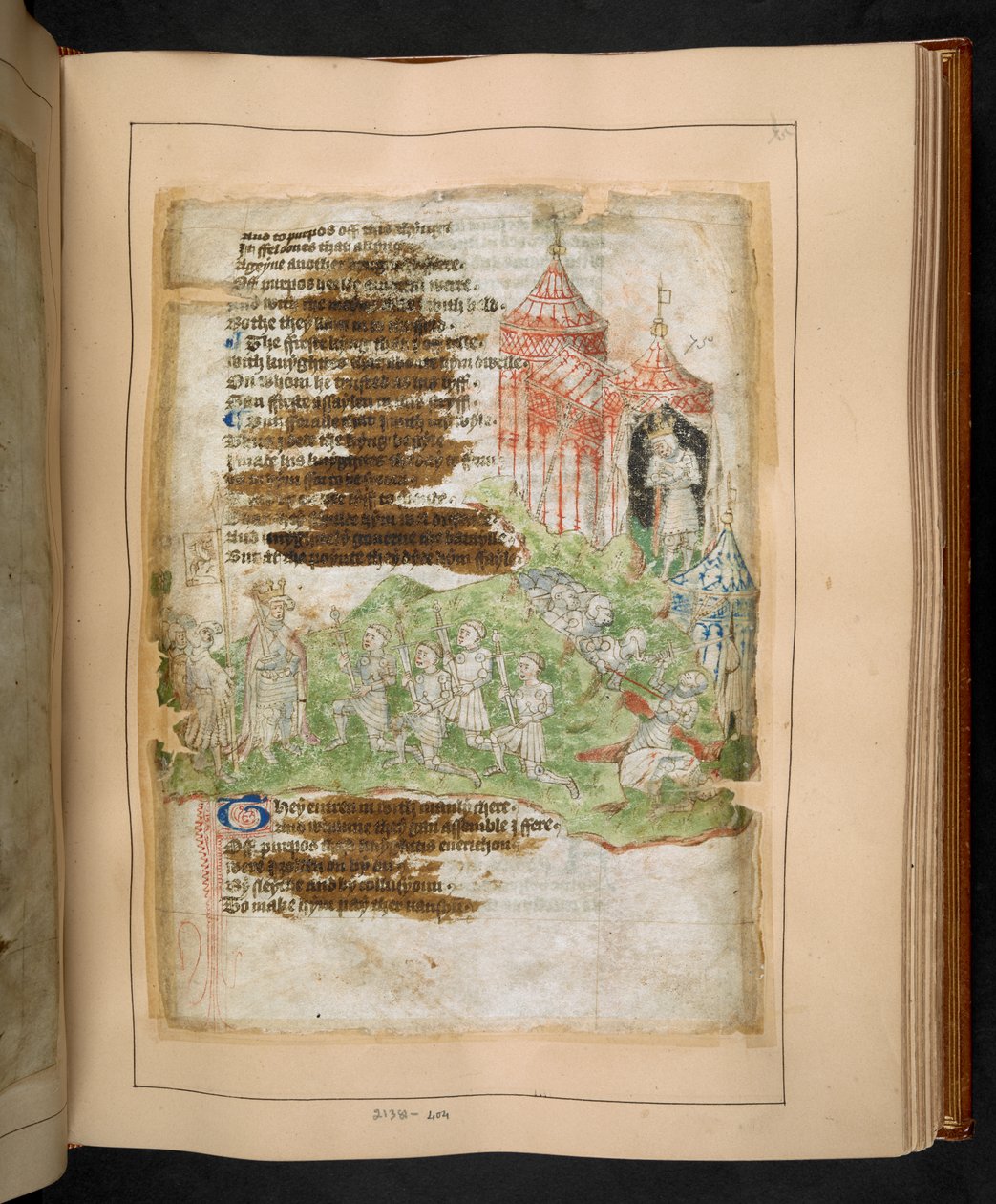 Cotton MS Tiberius A VII/1 fol. 75r, 15. század vége (pergamen) alkotó: English School