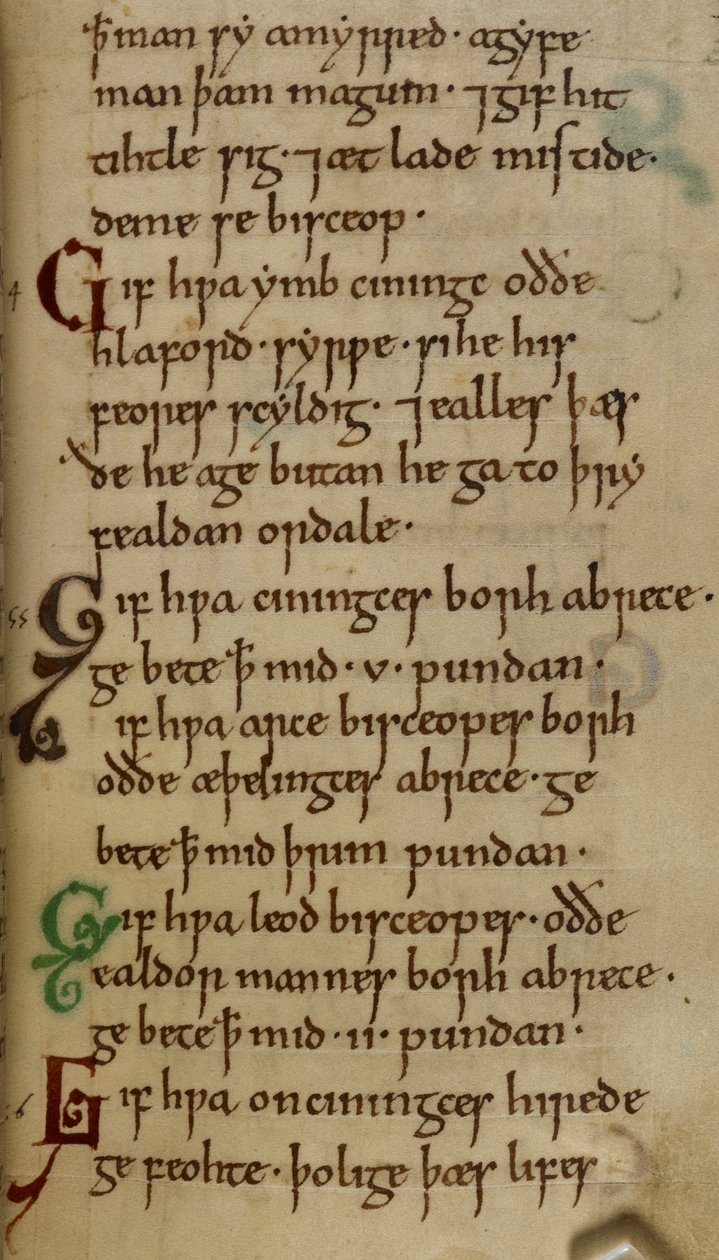 Cotton Nero A. I. f.33 Cnut király törvénykönyve (vellum) alkotó: English School