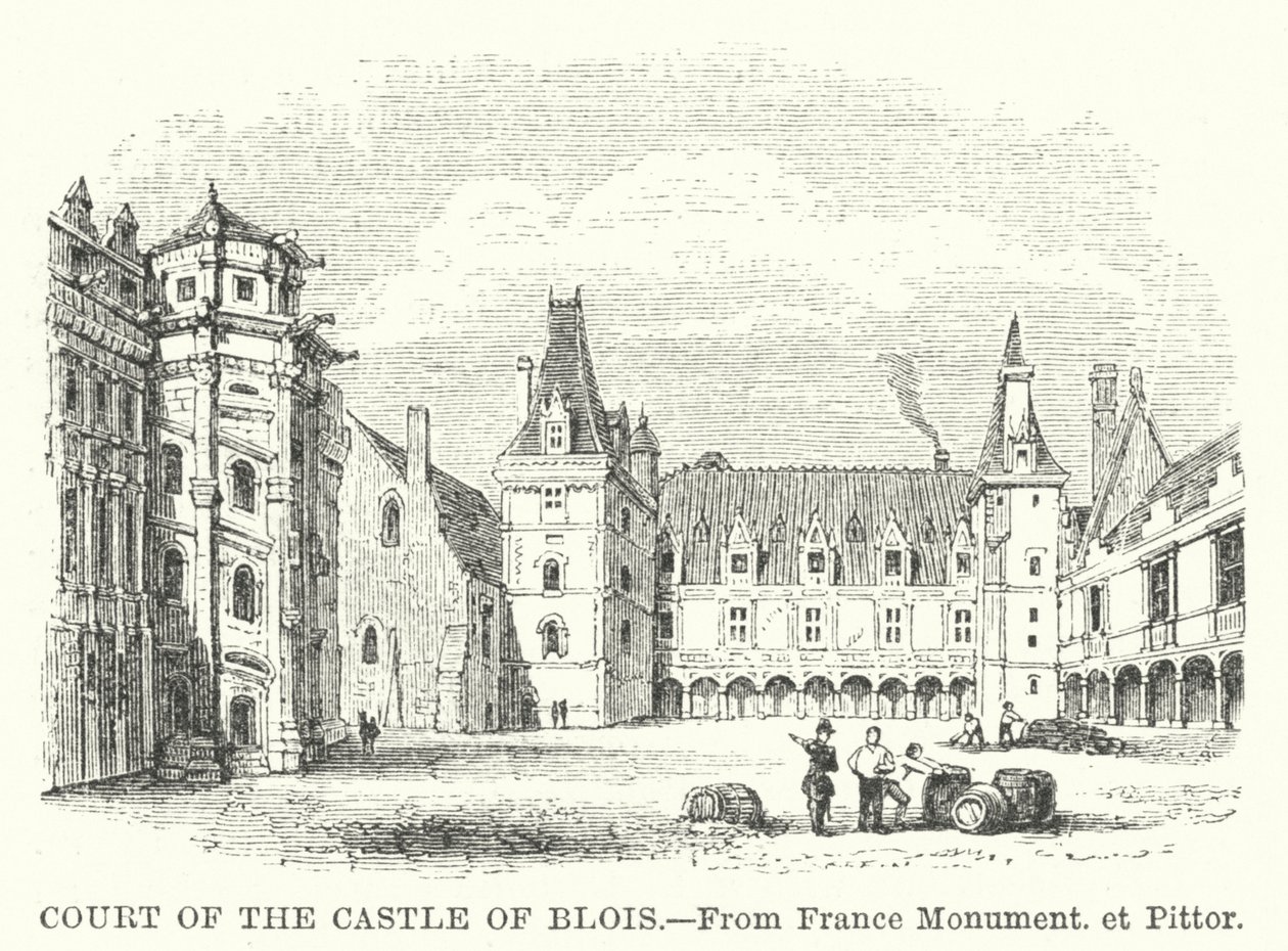 A blois-i kastély udvara (metszet) alkotó: English School