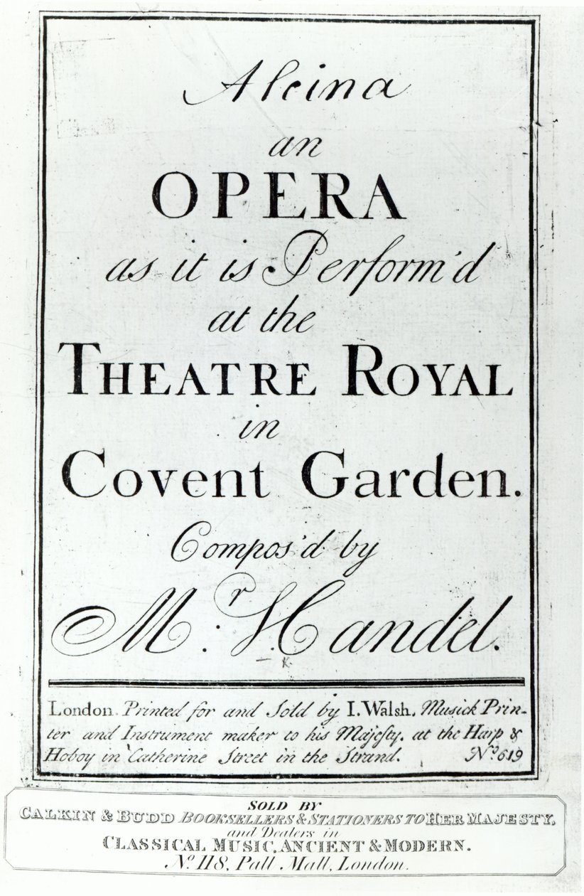 Az 1735-ben megjelent Alcina című Händel-opera kottaborítója alkotó: English School