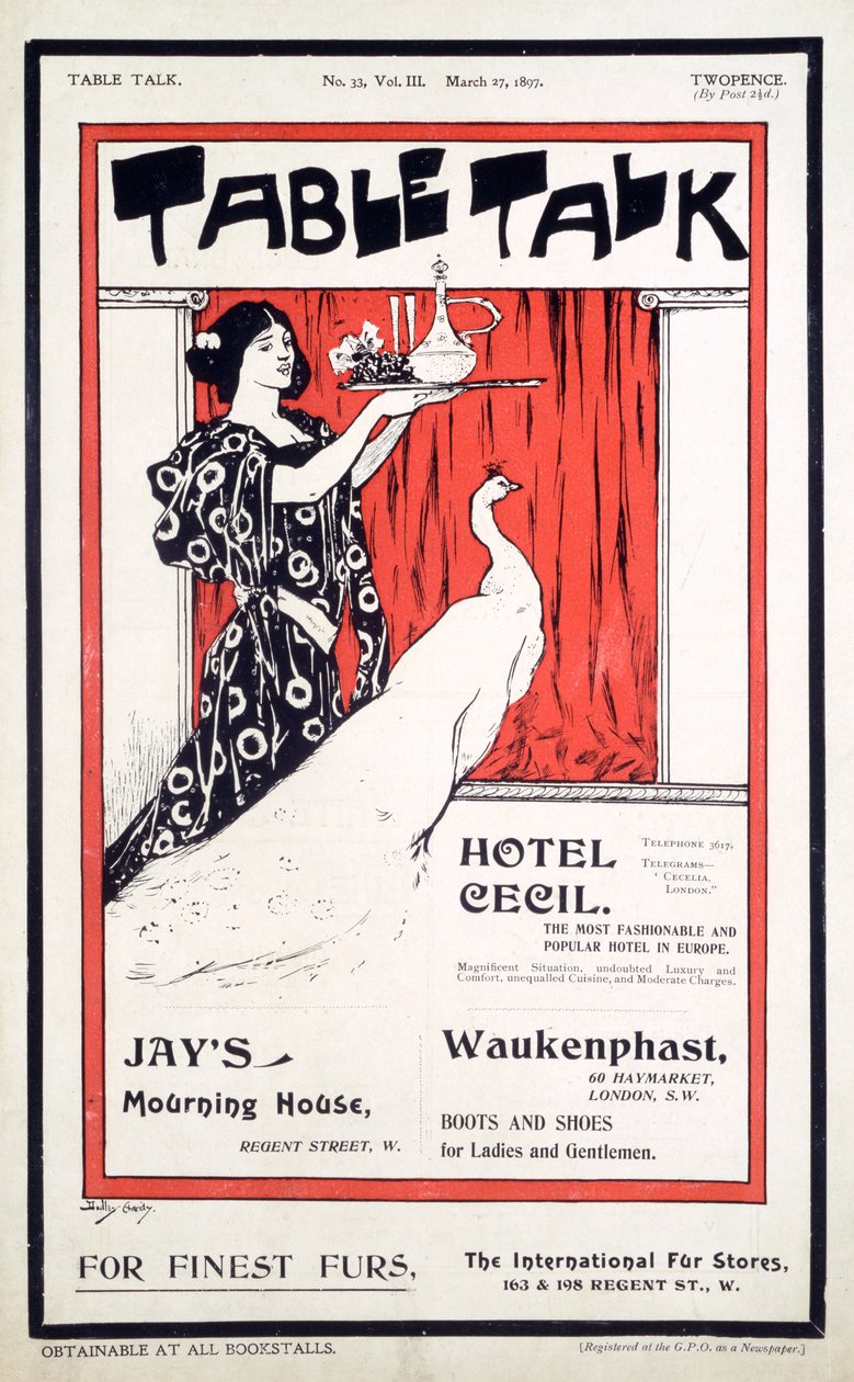 A Table Talk Magazine borítója, 1897. március 27. (színes lito és magasnyomás) alkotó: English School