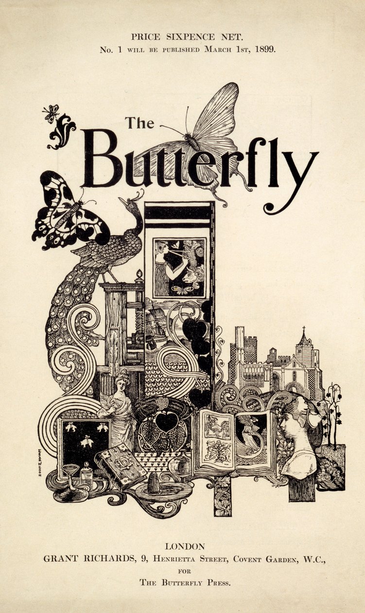 A The Butterfly Magazine címlapja, 1899. március 1-jén (litho- és magasnyomás) alkotó: English School