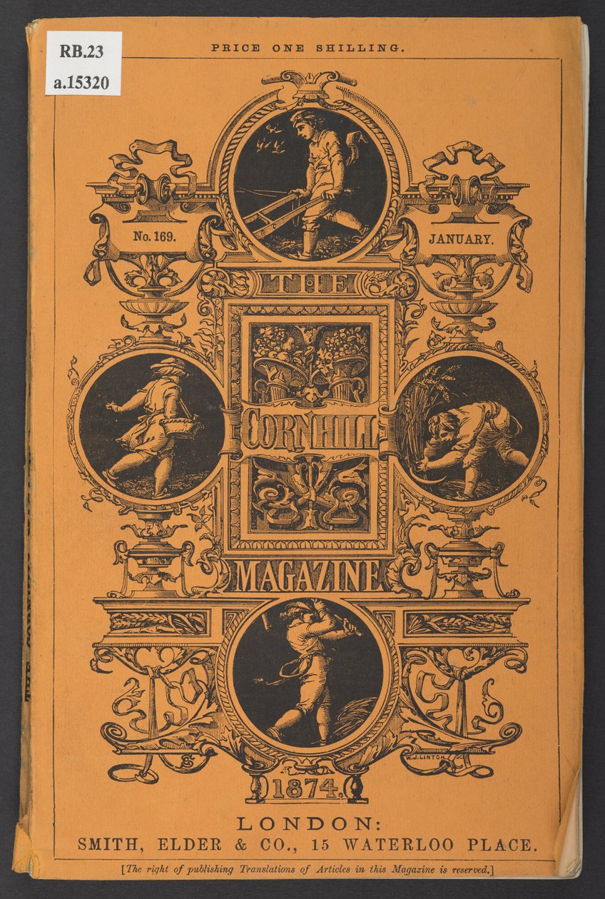 A The Cornhill Magazine címlapja, 1874. január alkotó: English School