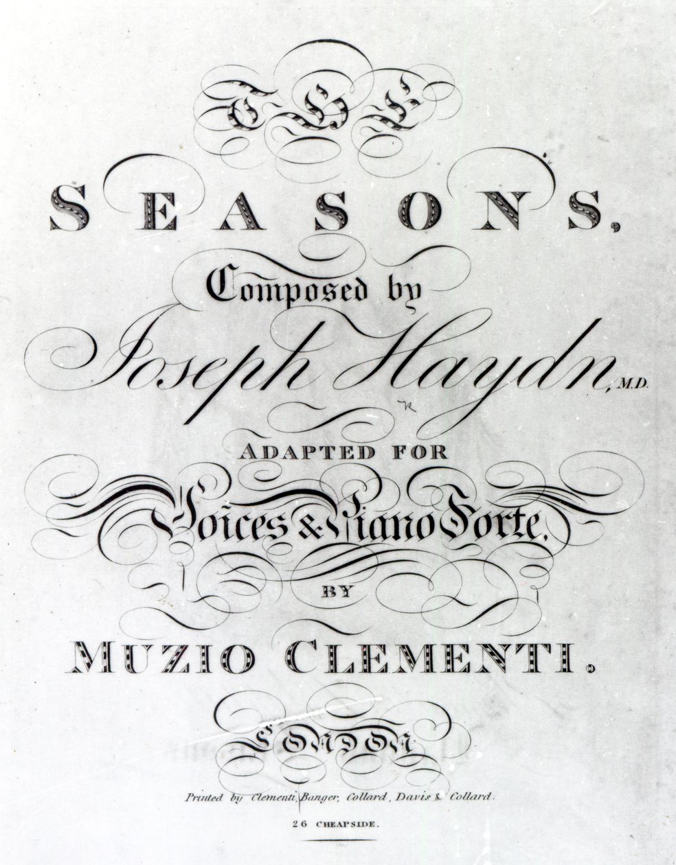 Joseph Haydn (1732-1809) „Északok” kottalapjának borítója alkotó: English School