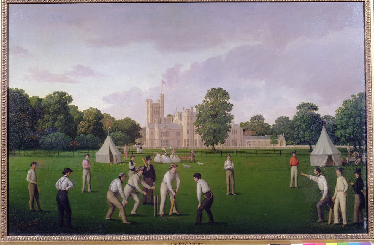 Krikett a Canford Manorban, 1855 alkotó: English School