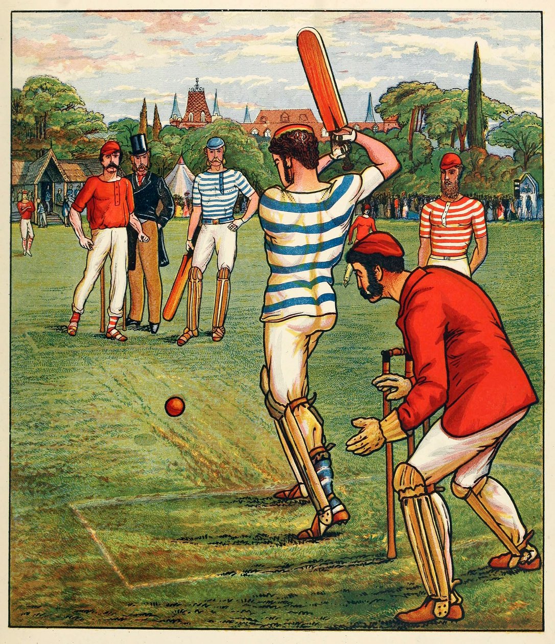 Krikett, a British Sports and Games-től, pub. C. 1880. alkotó: English School
