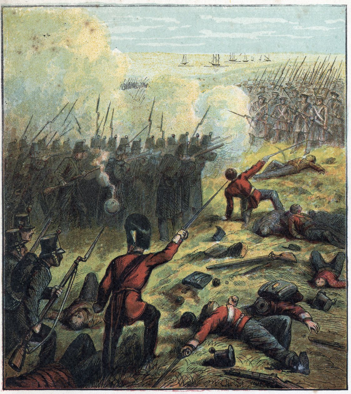 Krími háború (1853-1856) Oroszország és az Oszmán Birodalom között: a franciák és a britek a törökökkel szövetkezve ostromolták Sebastopol orosz kikötőjét 1854. október 17. és 1855. szeptember 8. között. „Sebastopol ostroma” alkotó: English School