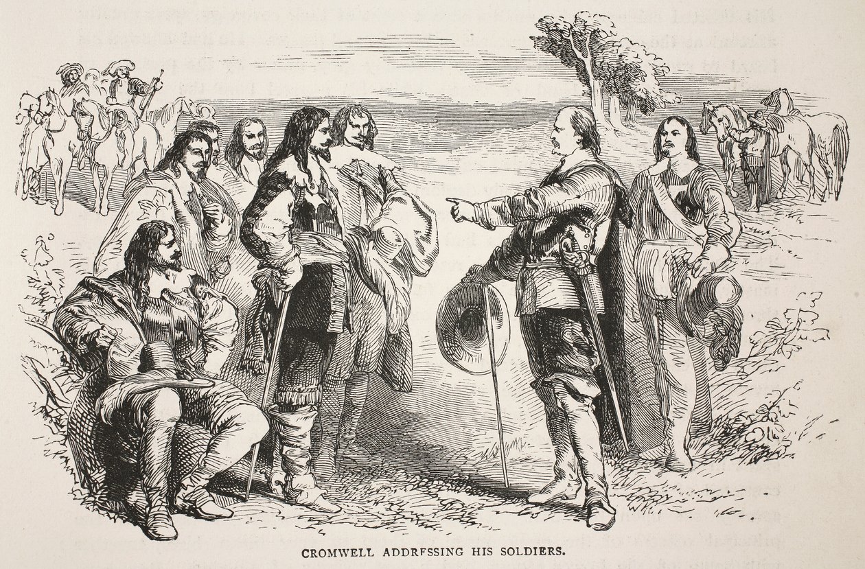 Cromwell katonáihoz fordul alkotó: English School