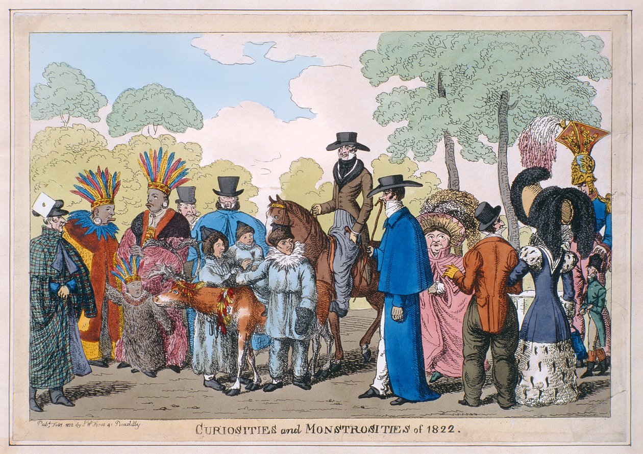Érdekességek és szörnyűségek 1822-ből, 1822-ből (kézzel színezett metszet) alkotó: English School