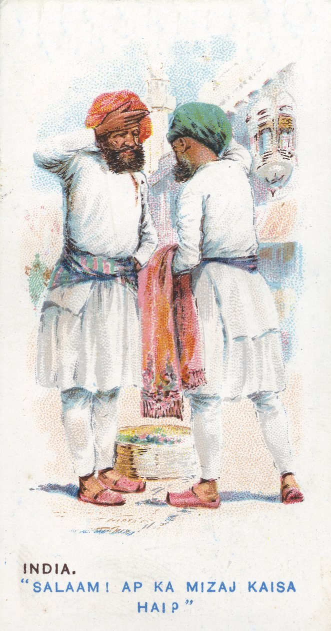 Szokásos köszöntés Indiában, 1907 alkotó: English School