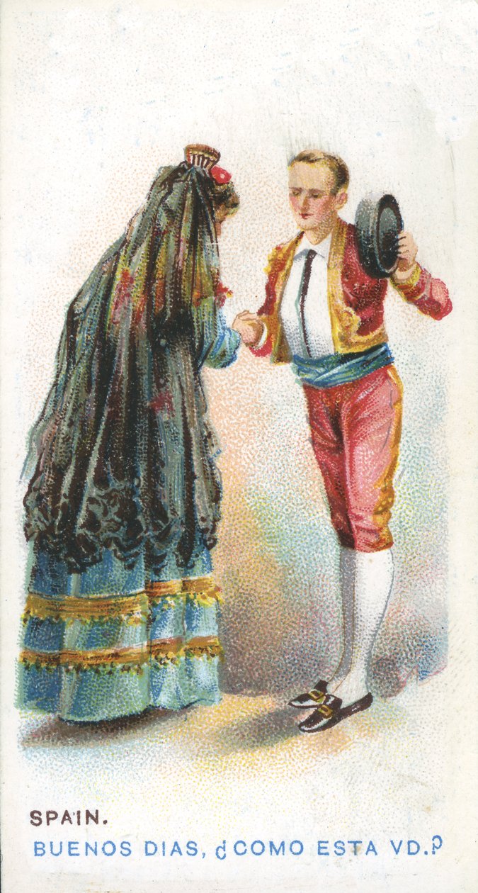 Szokásos köszöntés Spanyolországban, 1907 alkotó: English School