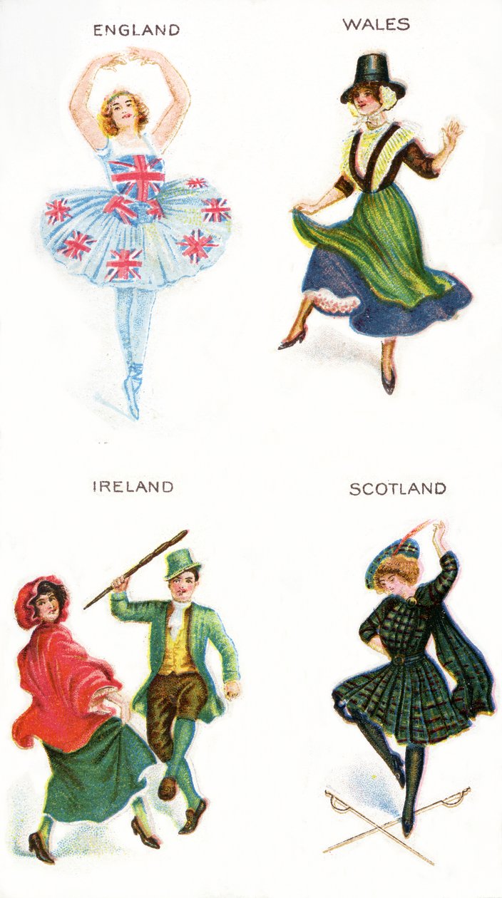 A Brit-szigetek táncosai, cigarettakártyák, 1915 (lásd még: 472941, 472966,472956,472963) alkotó: English School