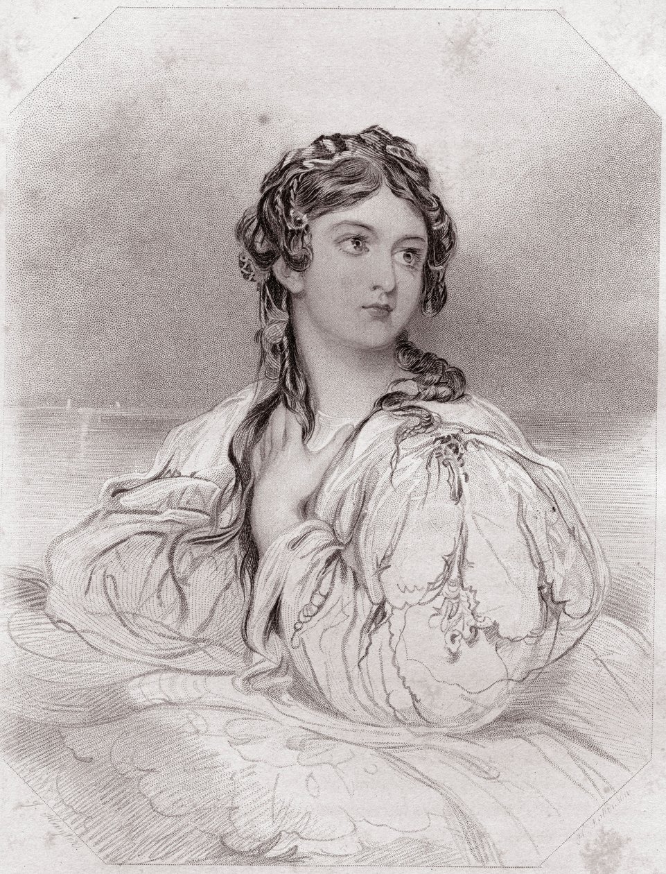 Desdemona, az Othello című darabból, "Shakespeare női galériája" alkotó: English School