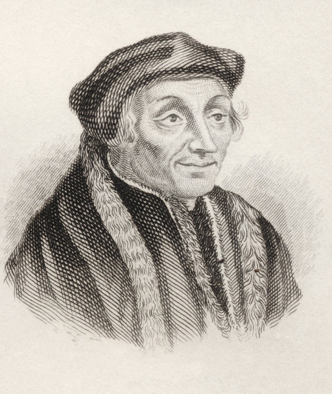Desiderius Erasmus Roterodamus, a „Crabbes Historical Dictionary”-ből, 1825-ben megjelent (litho) alkotó: English School