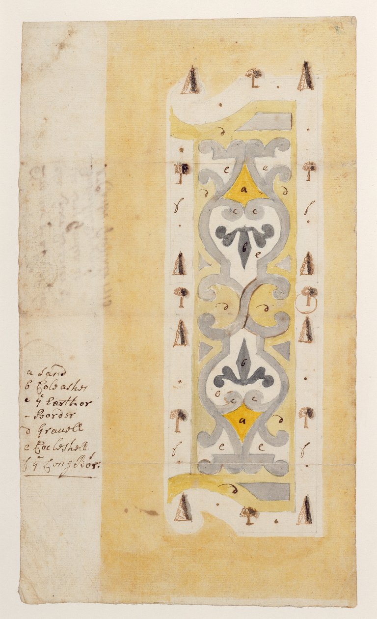 Tervezés a Knot Gardenhez, Bush Hill, Edmonton közelében, London, 1713 (wc, toll és barna tinta fektetett papíron) alkotó: English School