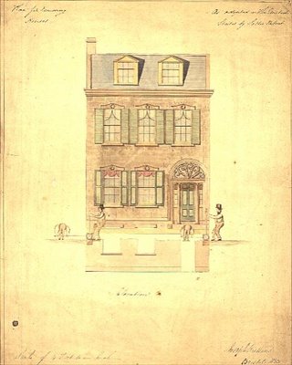 Terv a Haymarket-i Kis Színházhoz, 1800 körül (akvarell, papír) alkotó: English School