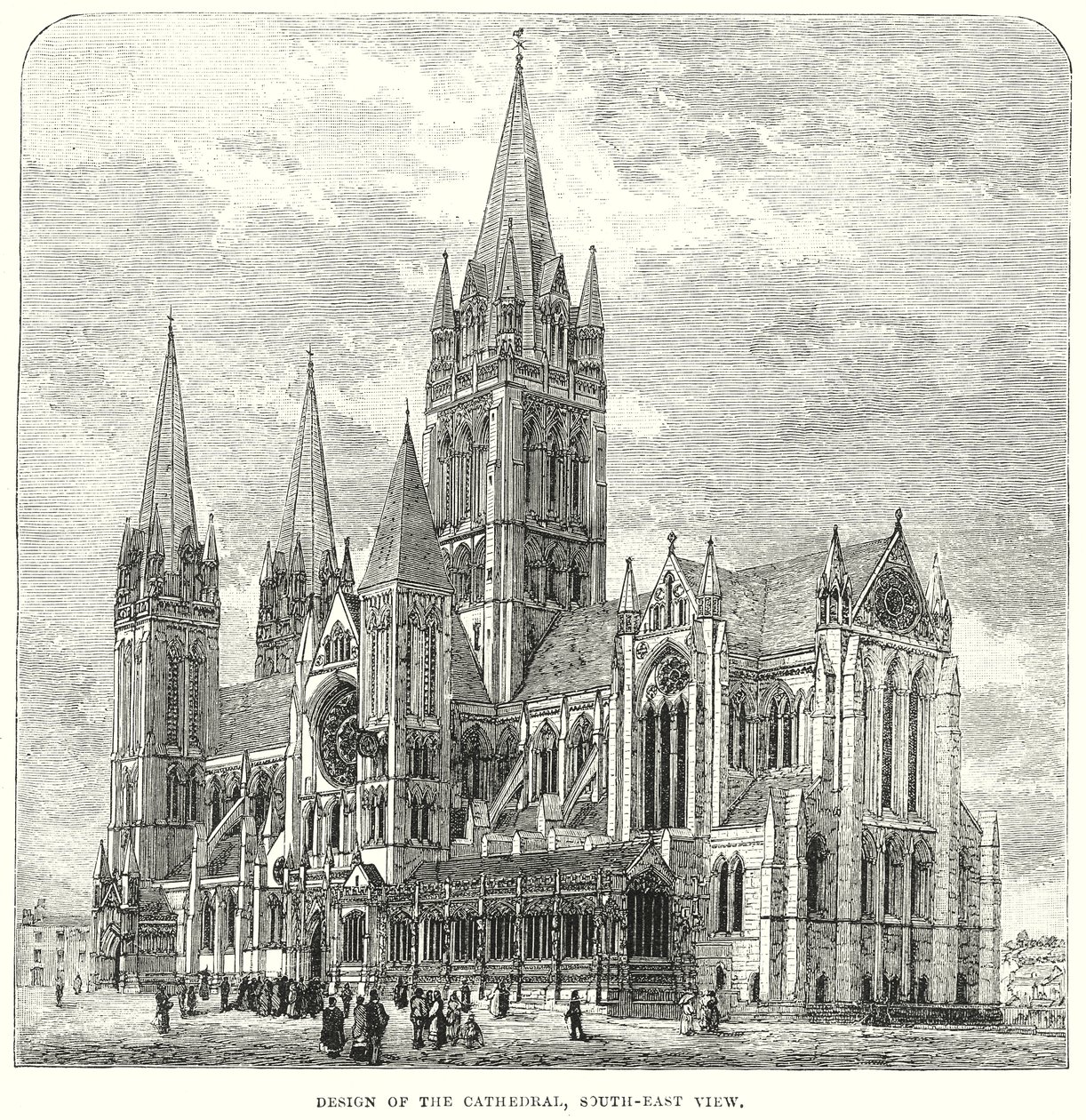 A székesegyház terve, délkeleti nézet (metszet) alkotó: English School