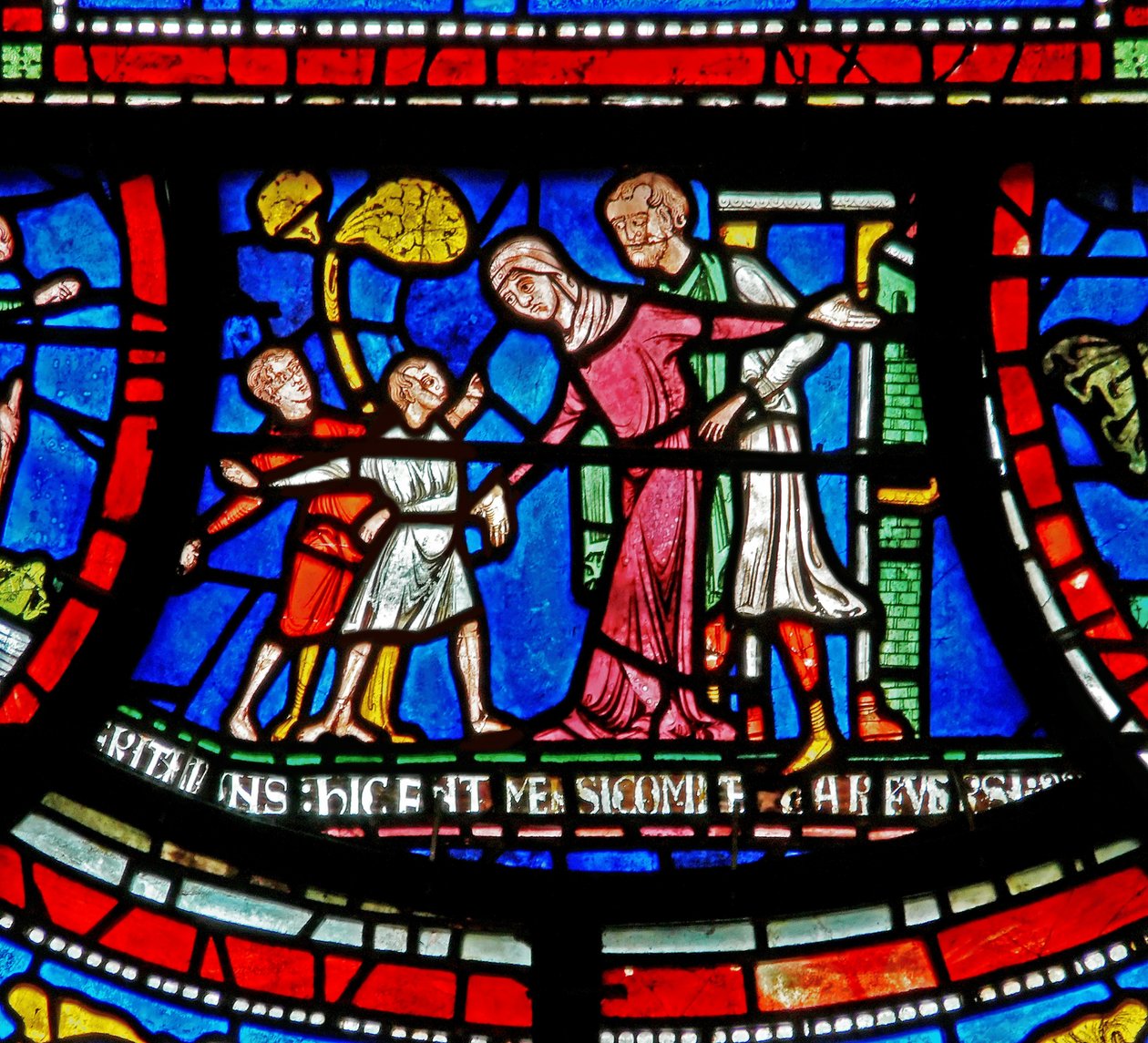 Részlet a Miracle Windowból, amely Bobby of Rochesters történetét ábrázolja alkotó: English School
