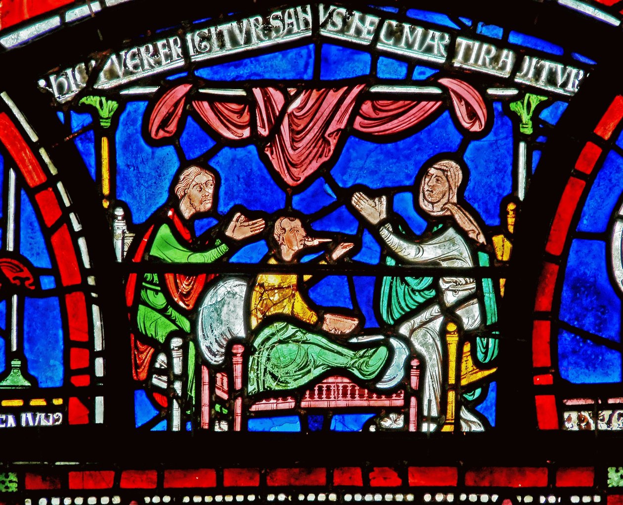 Részlet a Miracle Window-ból, amely Jordan Fitzeisulfs történetét ábrázolja alkotó: English School