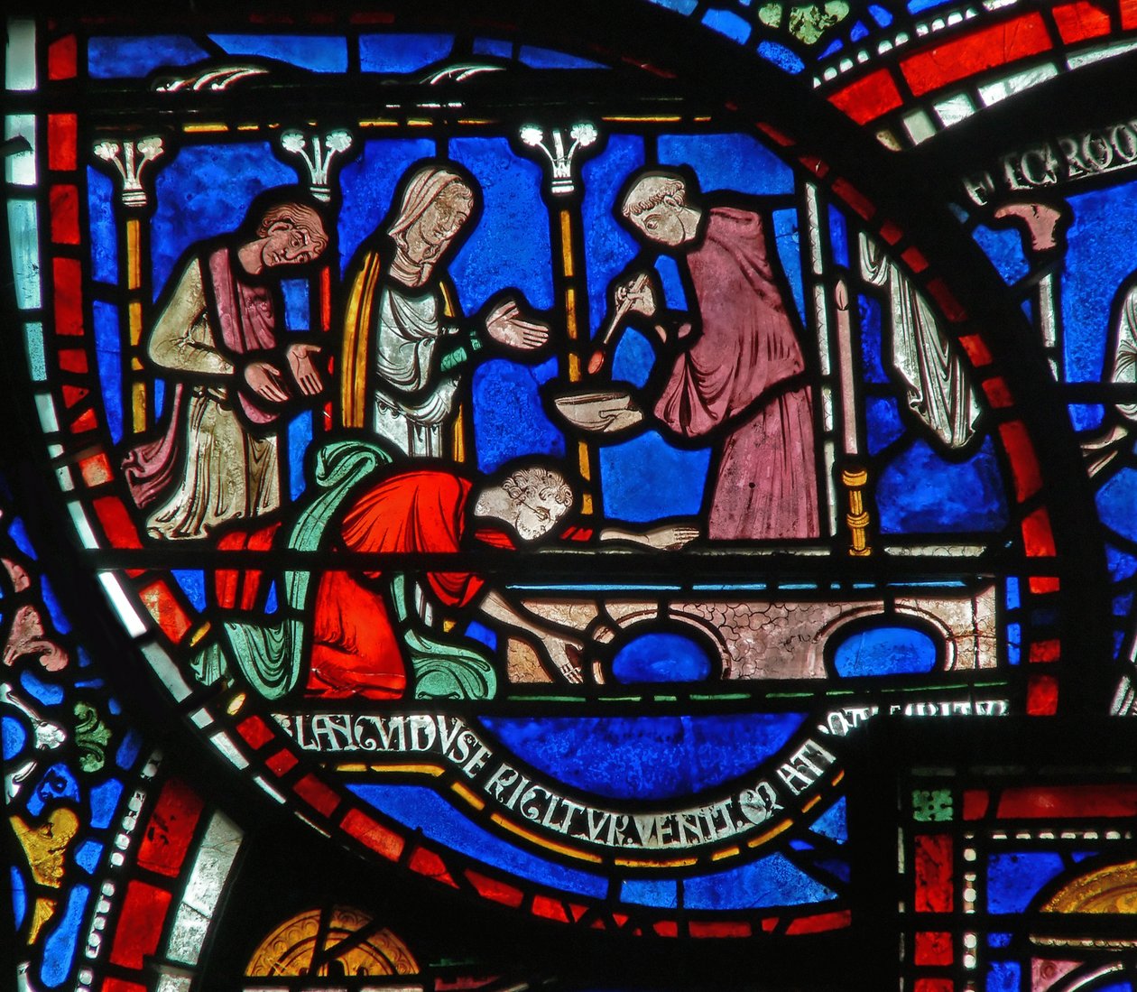 Részlet a Miracle Window-ból, amely Richard Sunieves történetét ábrázolja alkotó: English School