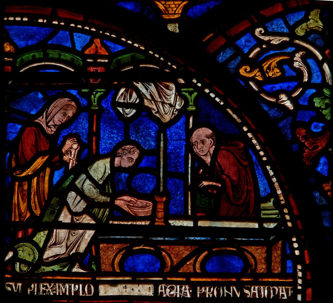 Részlet a Miracle Window-ból, amely Berkhamsted Edwin gyógyulását ábrázolja alkotó: English School