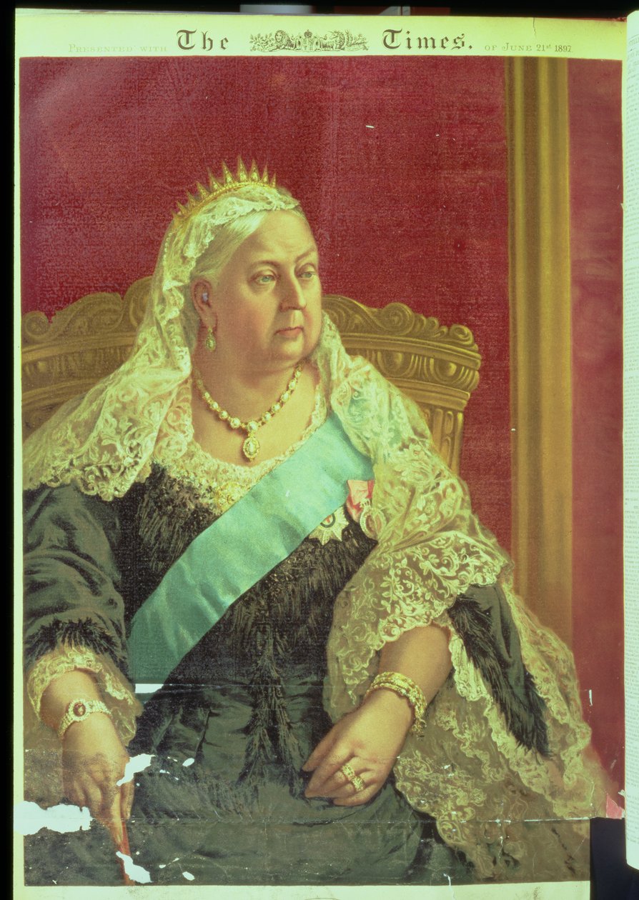 Viktória királynő gyémántjubileumi bemutatója, a The Times-ból alkotó: English School