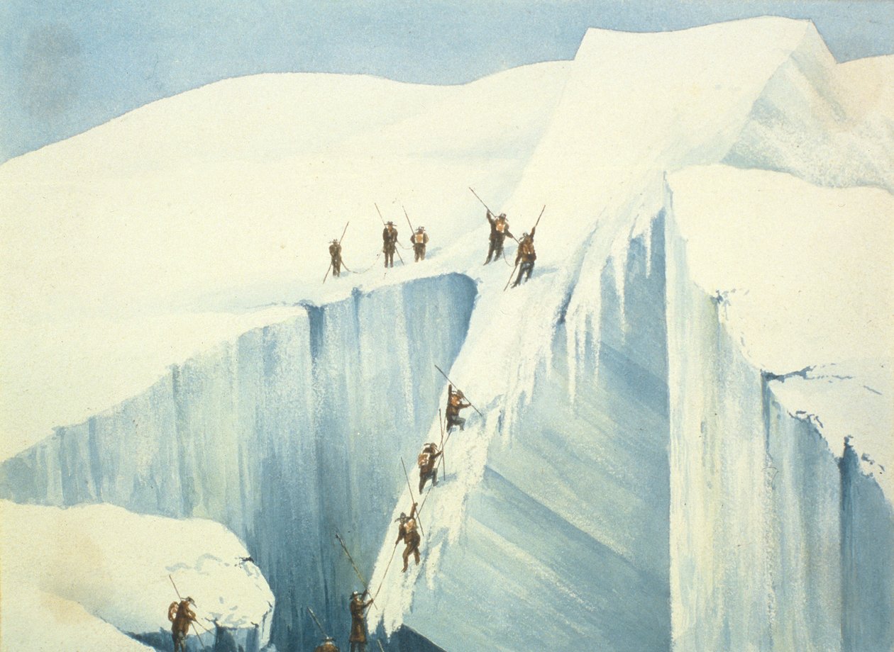 Charles Fellows (1799-1860) „Nehéz áthaladás egy résről a Mont Blanc-csúcsra való felemelkedés narratívájából”, 1827. alkotó: English School