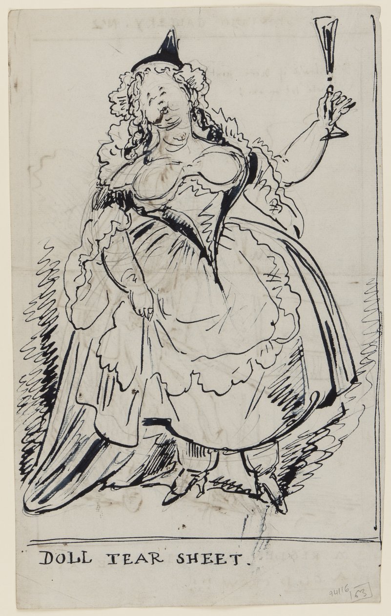 Doll Tear Sheet, 1825 körül (toll és tinta papíron) alkotó: English School