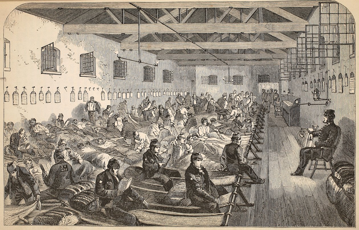 Kollégium a Coldbath Fields-i börtönben, illusztráció a The Criminal Prisons of Londonból és jelenetek a börtönéletből Henry Mayhew és John Binny, pub. 1862 alkotó: English School