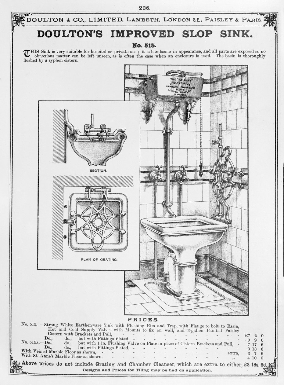 Doultons Javított Slop Sink, 19. század alkotó: English School