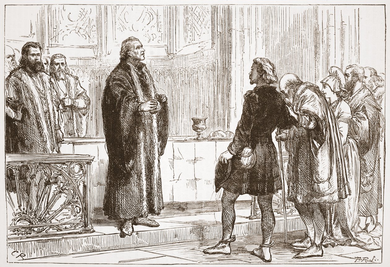 Dr. Haller a berni székesegyházban az Úrvacsorát osztja ki, illusztrációja James Aitken Wylie (1808-1890) A protestantizmus története című könyvéből, pub. 1878 alkotó: English School